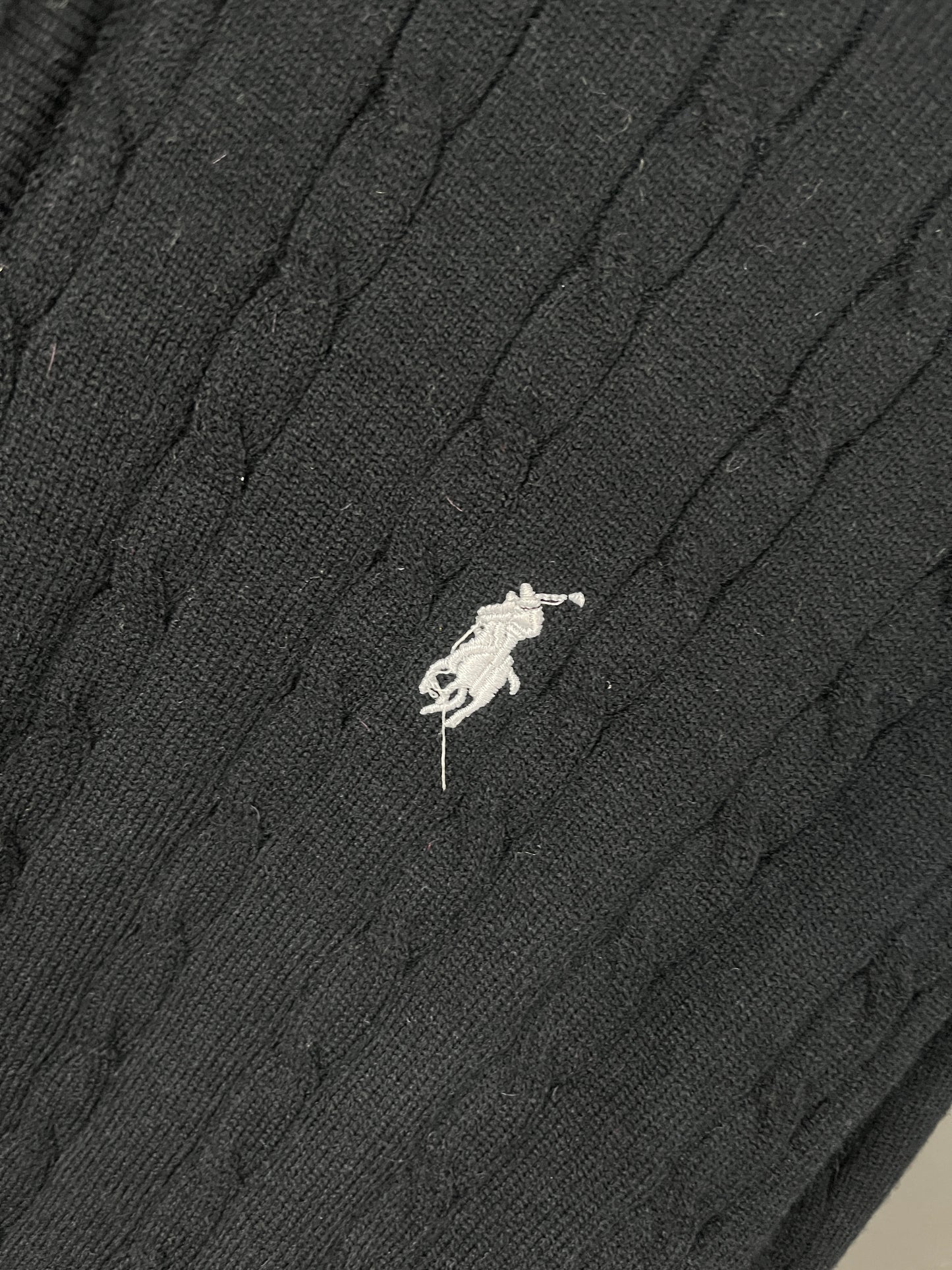 Ralph Lauren Quarter Zip Half Neck Soft Sweater Black