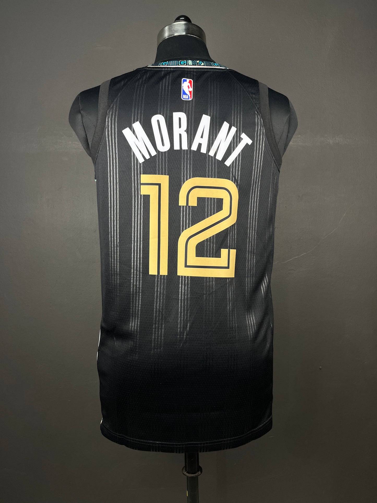 MORANT 12 Black Memphis Grizzlies Heat Pressed Edition NBA Jersey