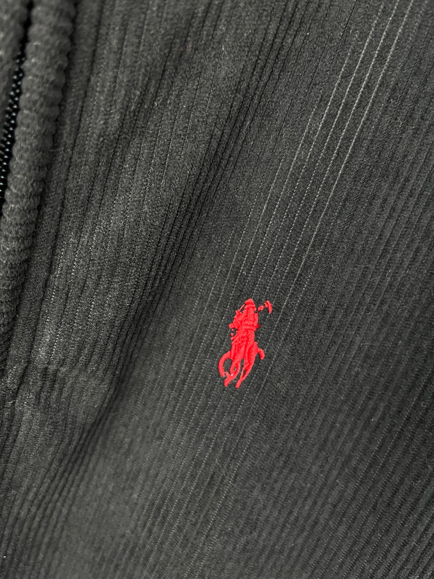 Ralph Lauren Quarter Zip Black Sweater with Red Logo