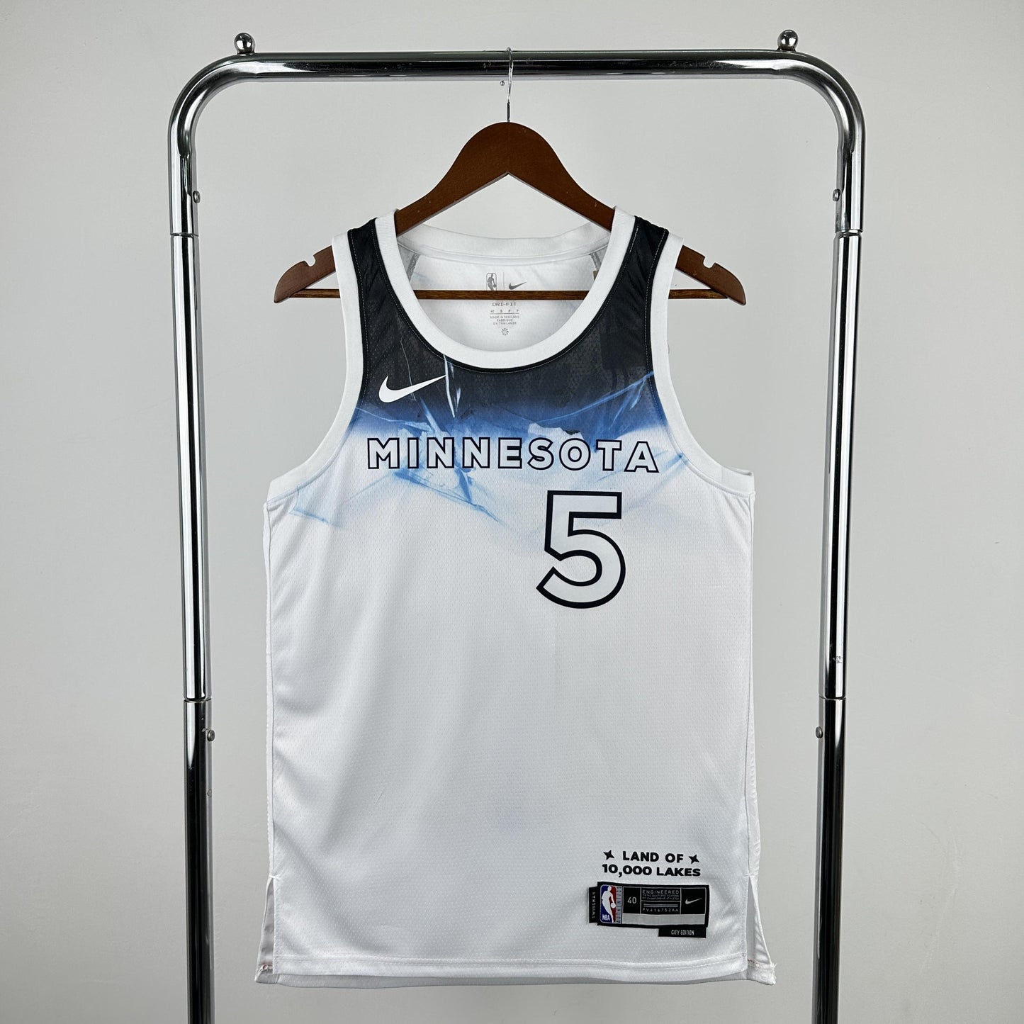 EDWARDS 5 White Minnesota Timberwolves Heat Pressed Edition NBA Jersey