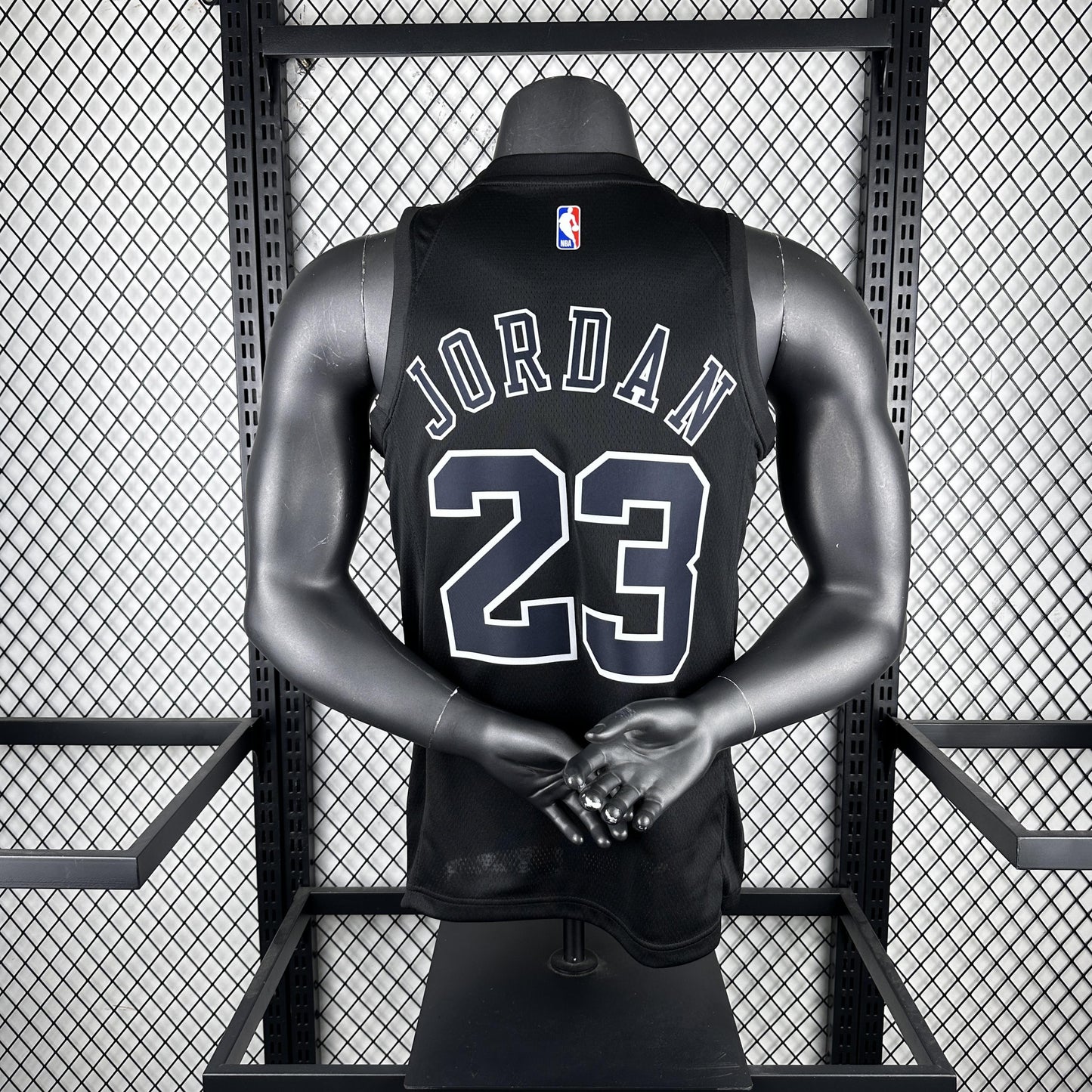 JORDAN 23 Black Chicago Bulls Heat Pressed Edition NBA Jersey