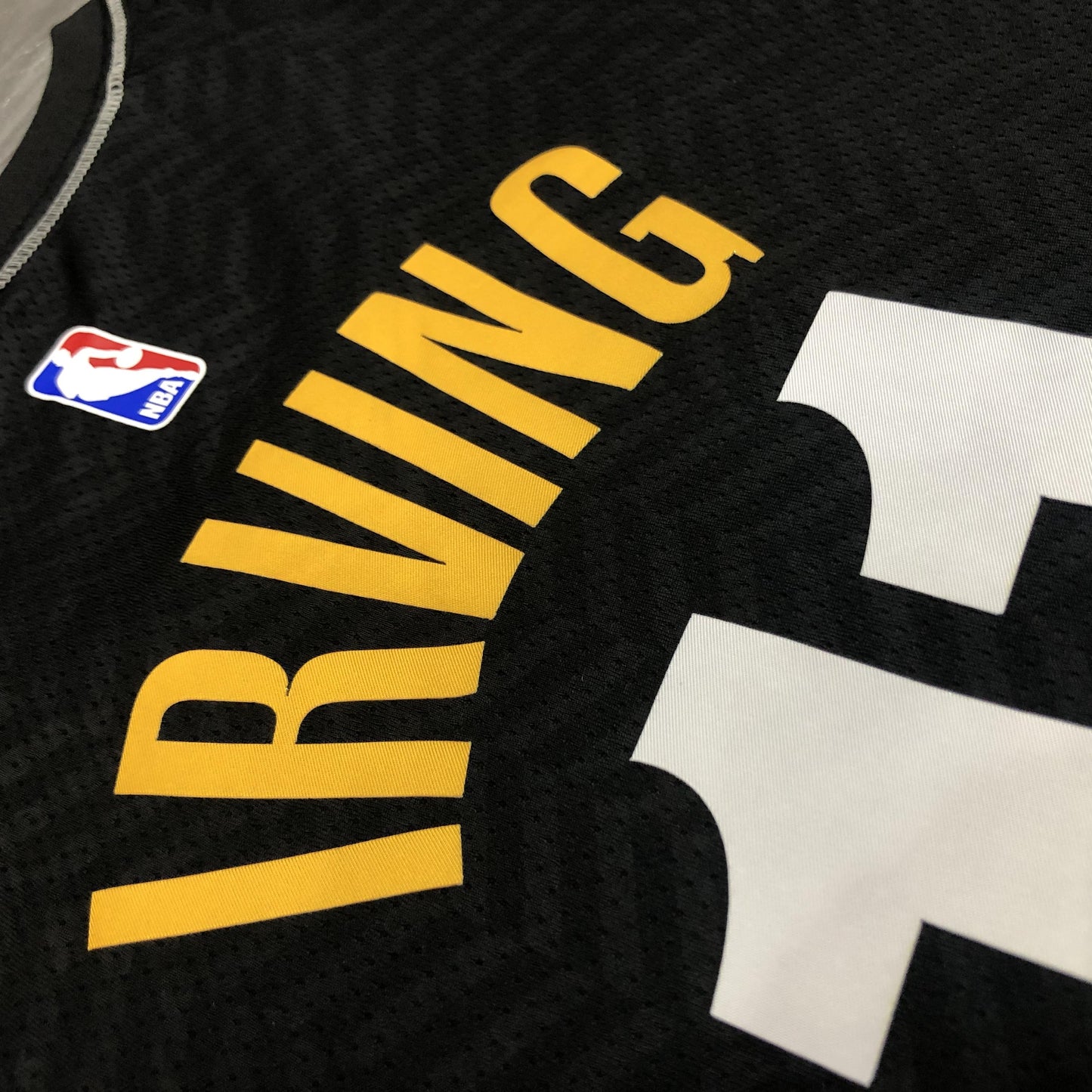 KYRIE IRVING 11 Black Brooklyn Nets Heat Pressed Edition NBA Jersey