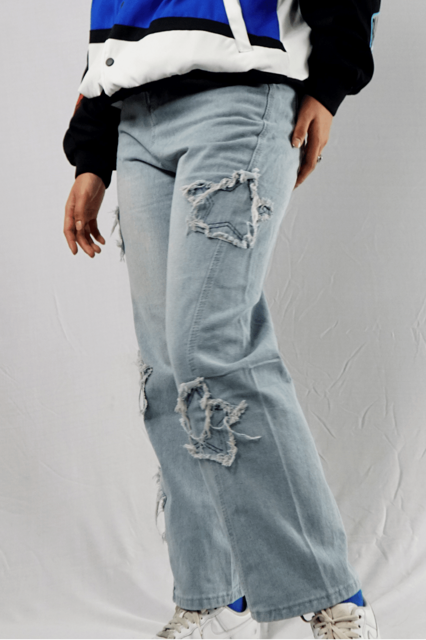 Star Patch Embroidery Women's Baggy Jeans