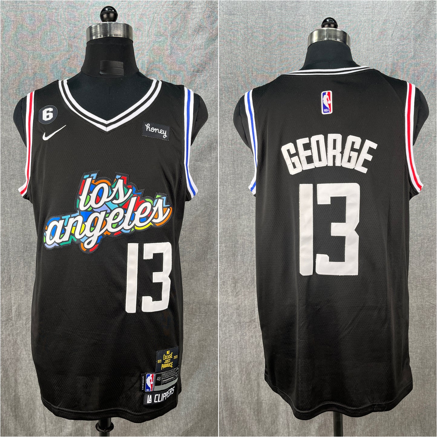 GEORGE 13 Black Los Angeles Clippers NBA Jersey
