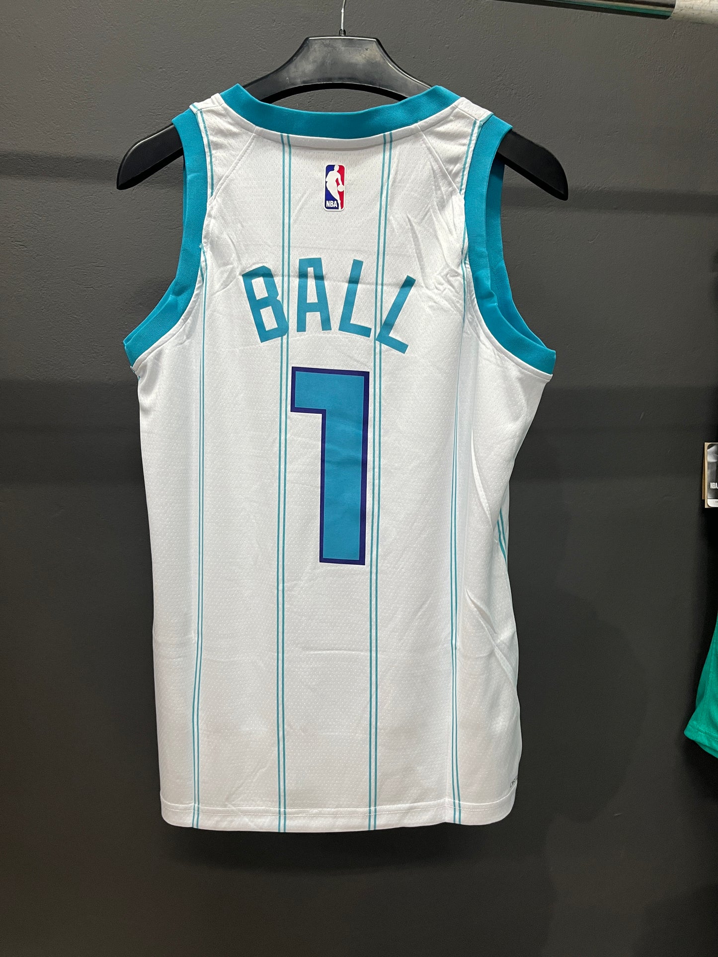 BALL 1 White Charlotte Hornets Heat Pressed Edition NBA Jersey