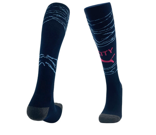 Manchester City Dark Blue Knee High Football Socks
