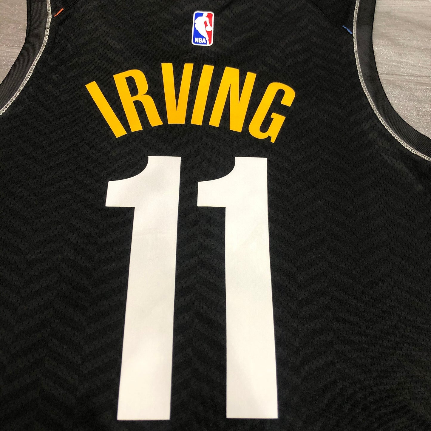 KYRIE IRVING 11 Black Brooklyn Nets Heat Pressed Edition NBA Jersey