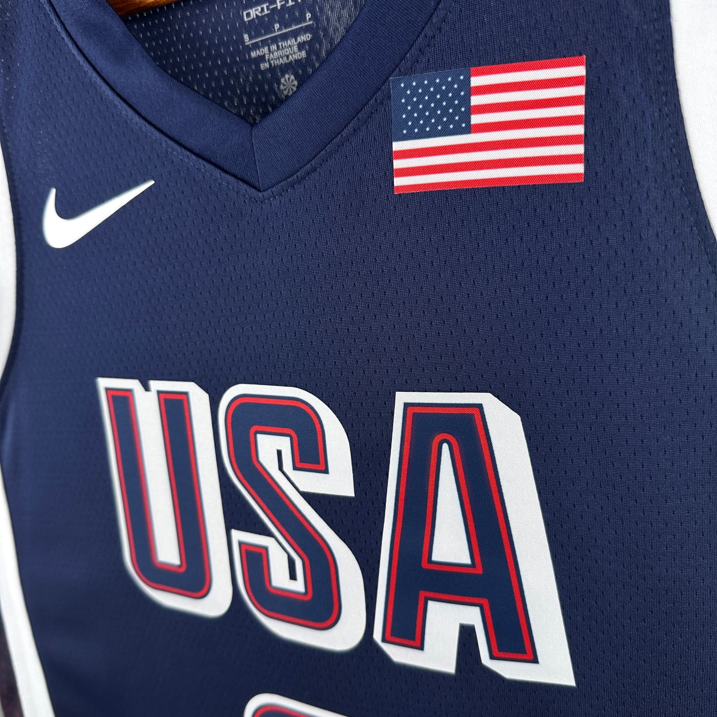 CURRY 4 Dark Blue USA Heat Pressed Edition Basketball Jersey
