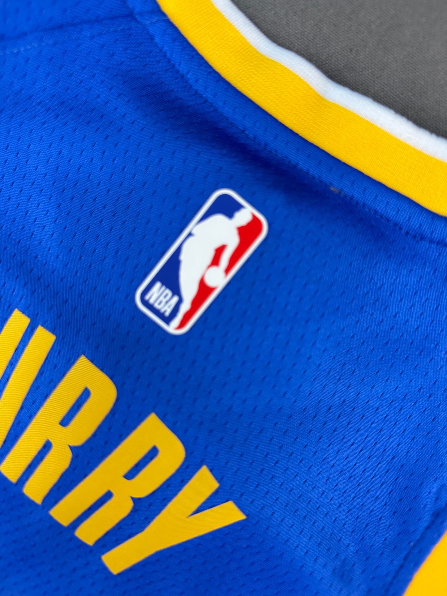 CURRY 30 Blue Golden State Warriors Heat Pressed Edition NBA Kids Jersey