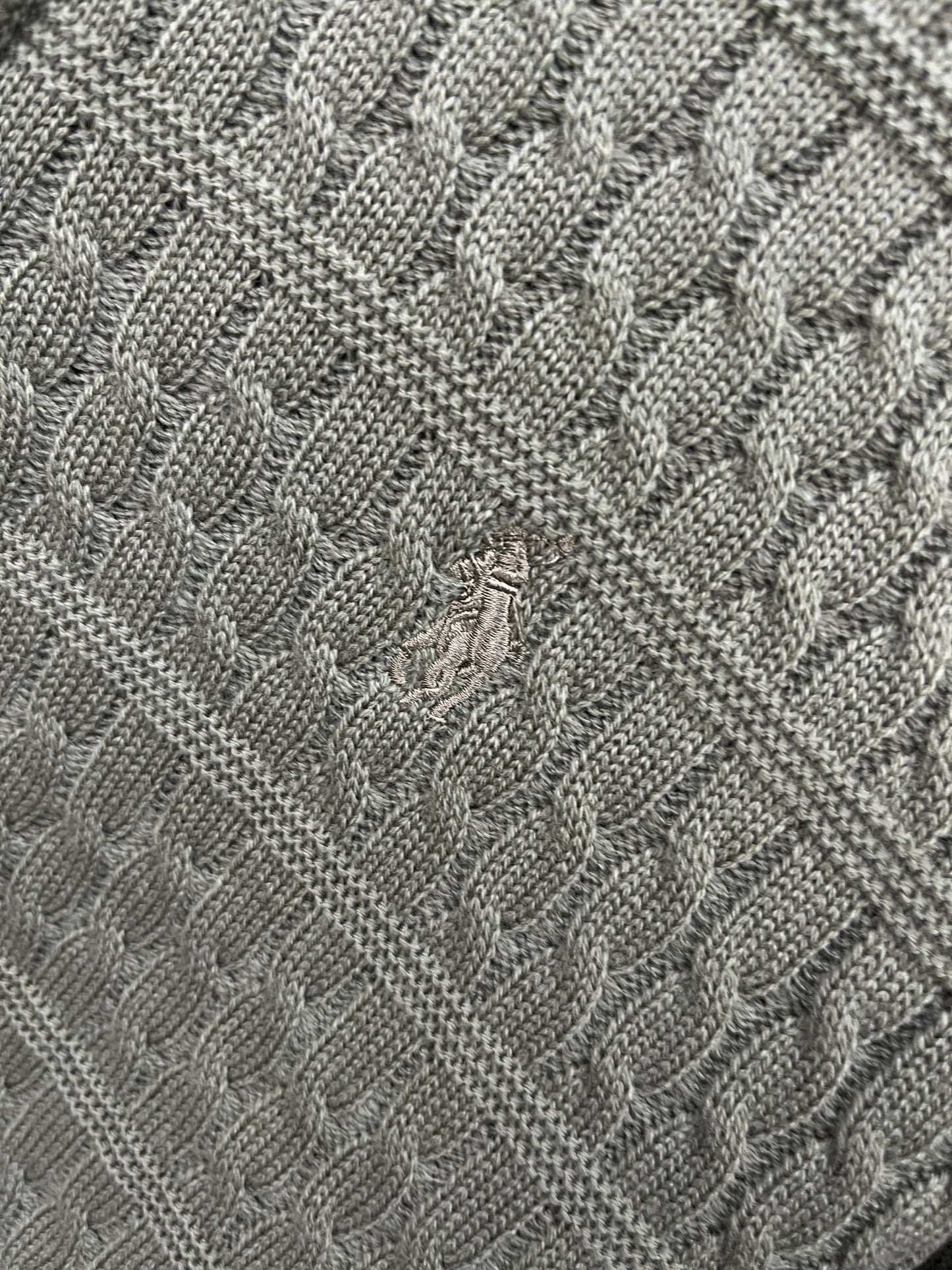 Ralph Lauren Green Patterned Half Zip-up Sweater