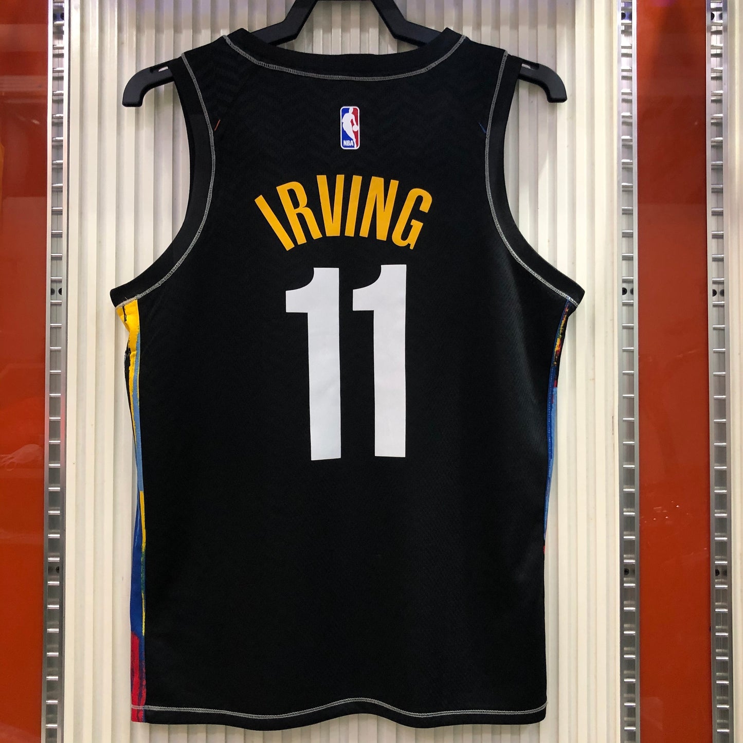KYRIE IRVING 11 Black Brooklyn Nets Heat Pressed Edition NBA Jersey