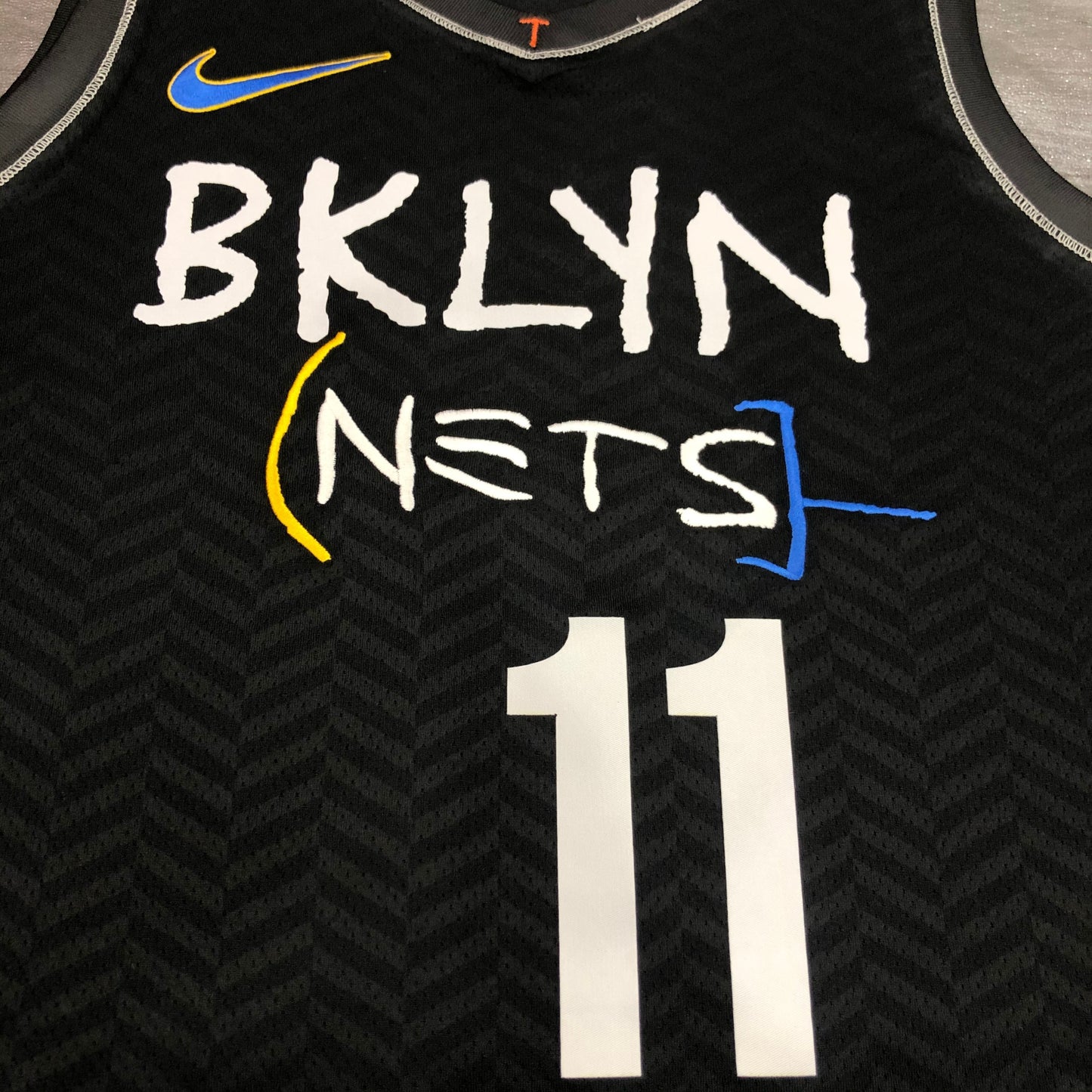 KYRIE IRVING 11 Black Brooklyn Nets Heat Pressed Edition NBA Jersey