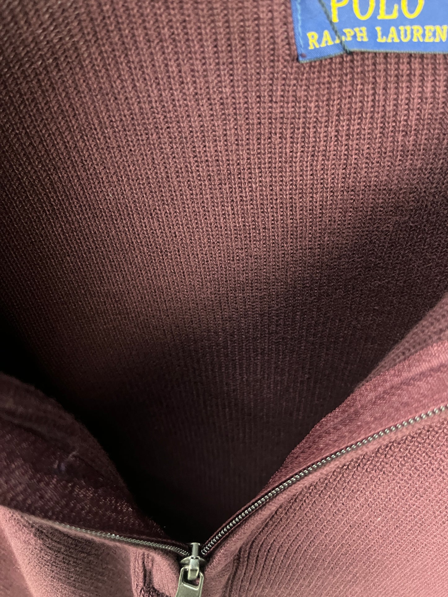 Ralph Lauren Burgundy Half Zip-up Sweater