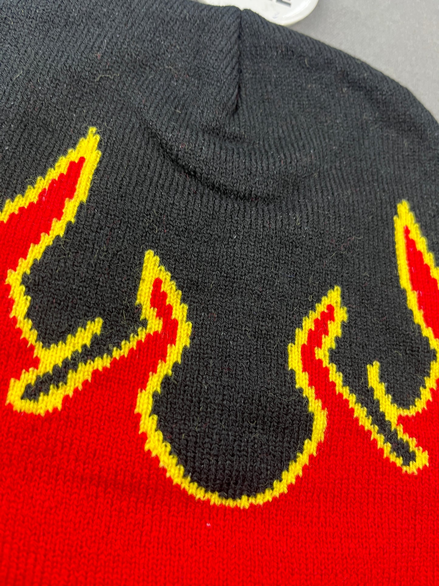 Flame Black & Yellow Beanie