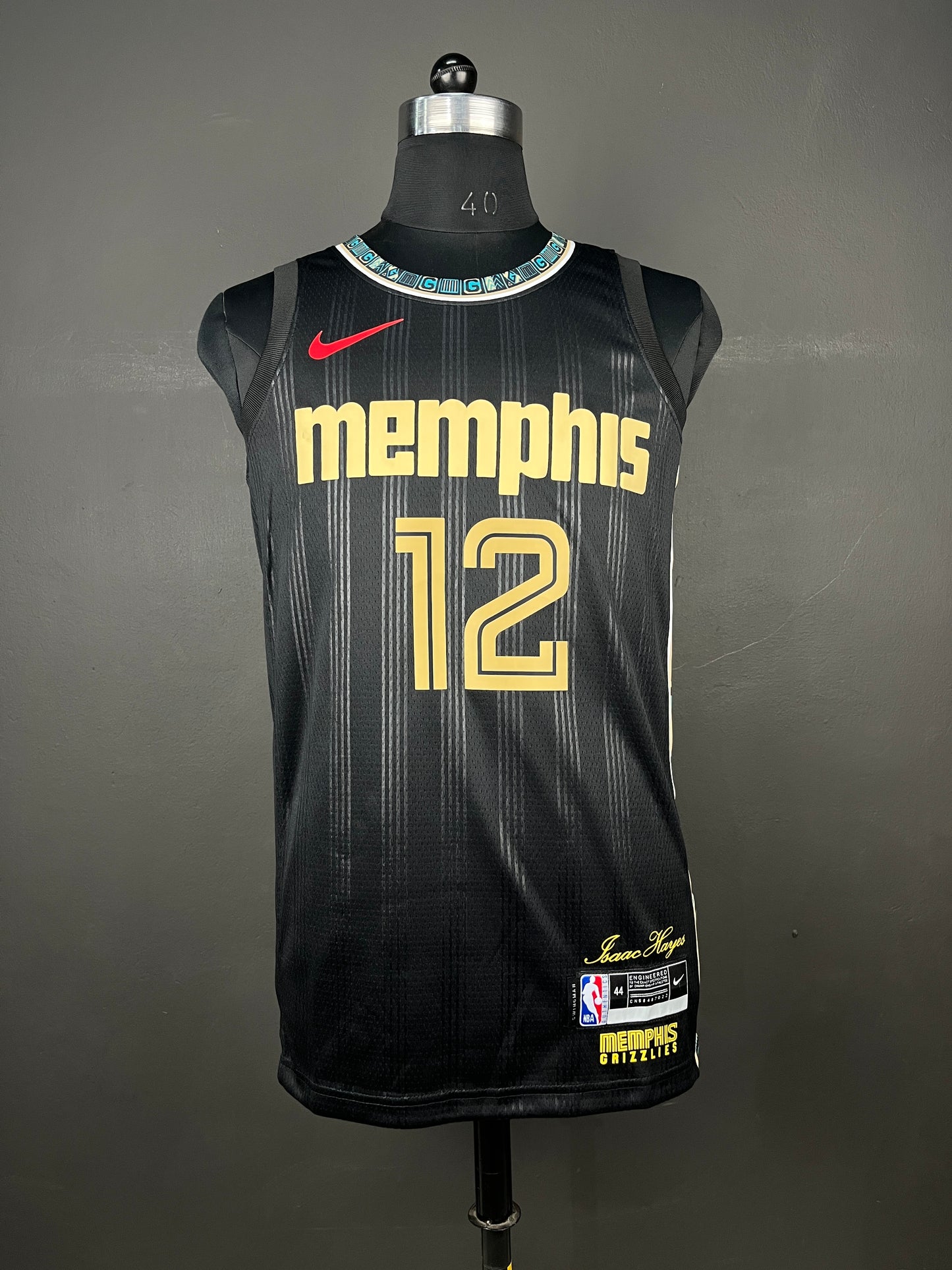 MORANT 12 Black Memphis Grizzlies Heat Pressed Edition NBA Jersey
