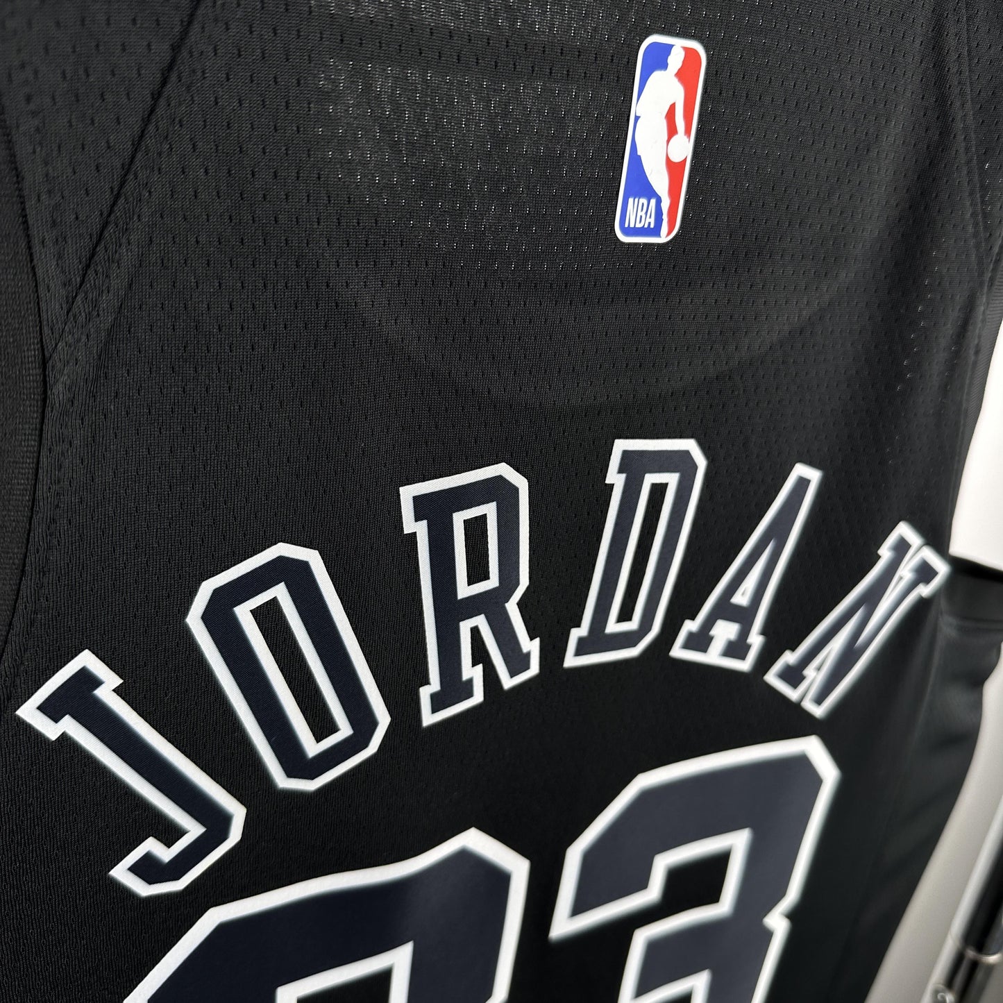 JORDAN 23 Black Chicago Bulls Heat Pressed Edition NBA Jersey
