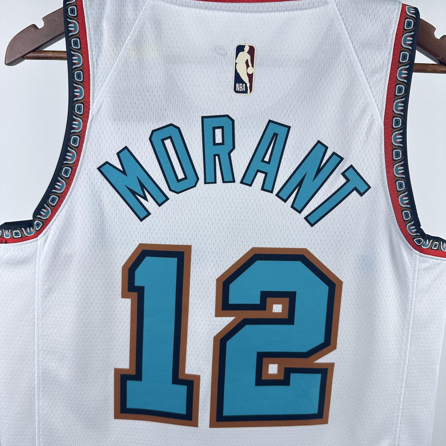 MORANT 12 White Memphis Grizzlies Heat Pressed Edition NBA Jersey