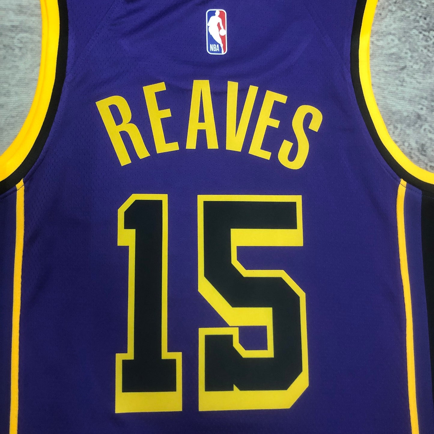 Reaves 15 Purple Lakers Heat Pressed Edition