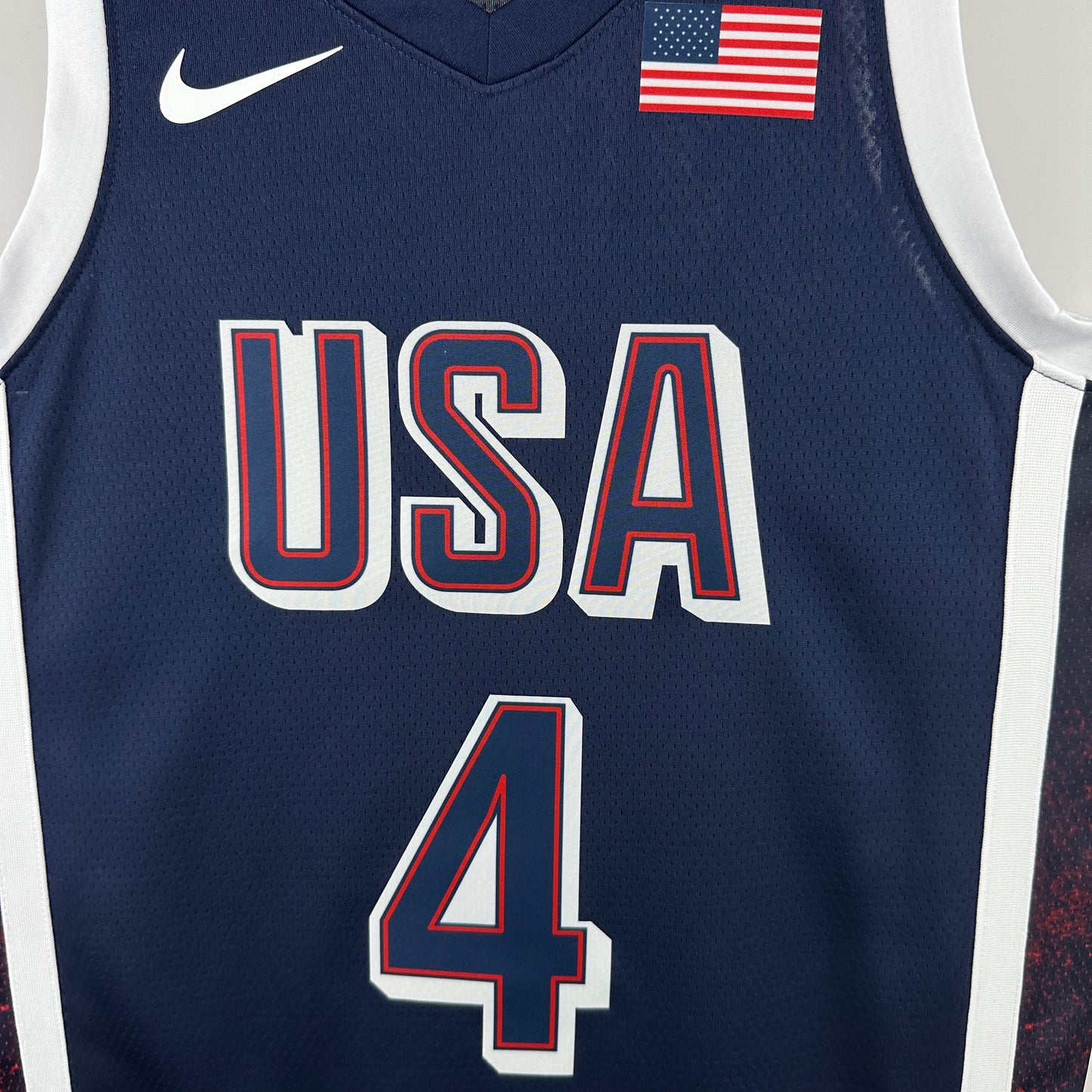 CURRY 4 Dark Blue USA Heat Pressed Edition Basketball Jersey