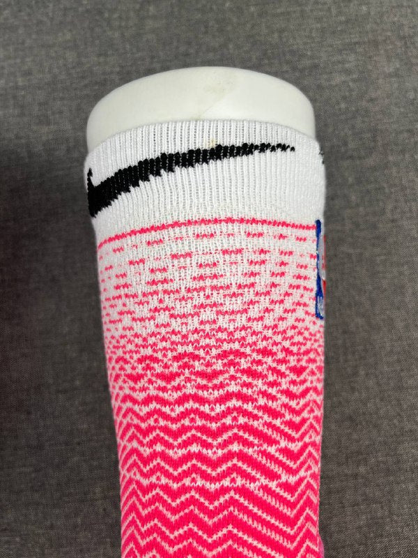 Nike White & Pink NBA Crew Socks