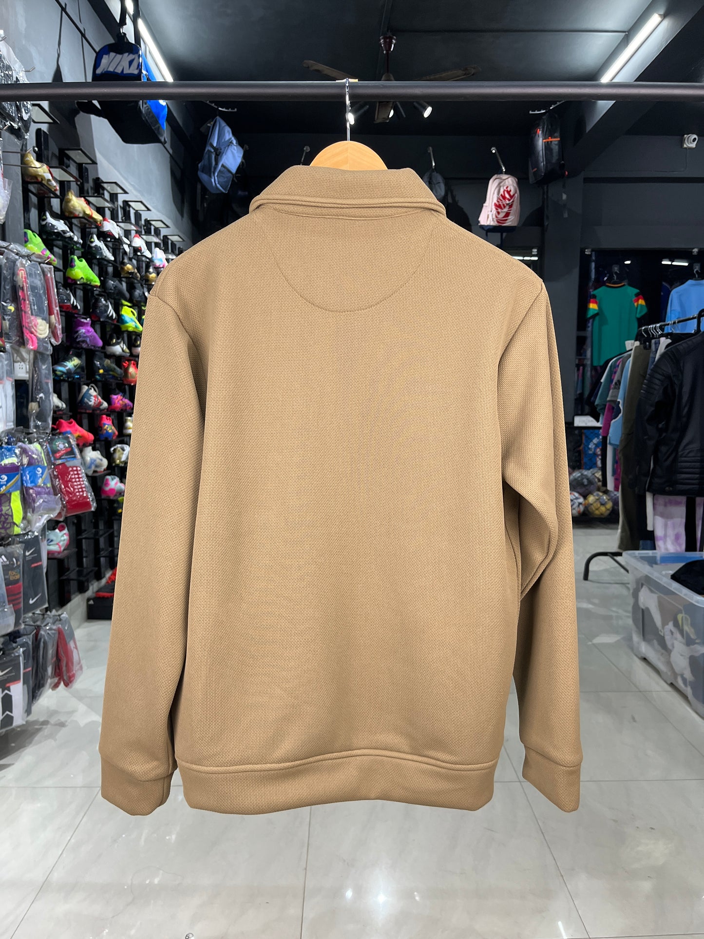 Essentials Brown Zip-up Shacket