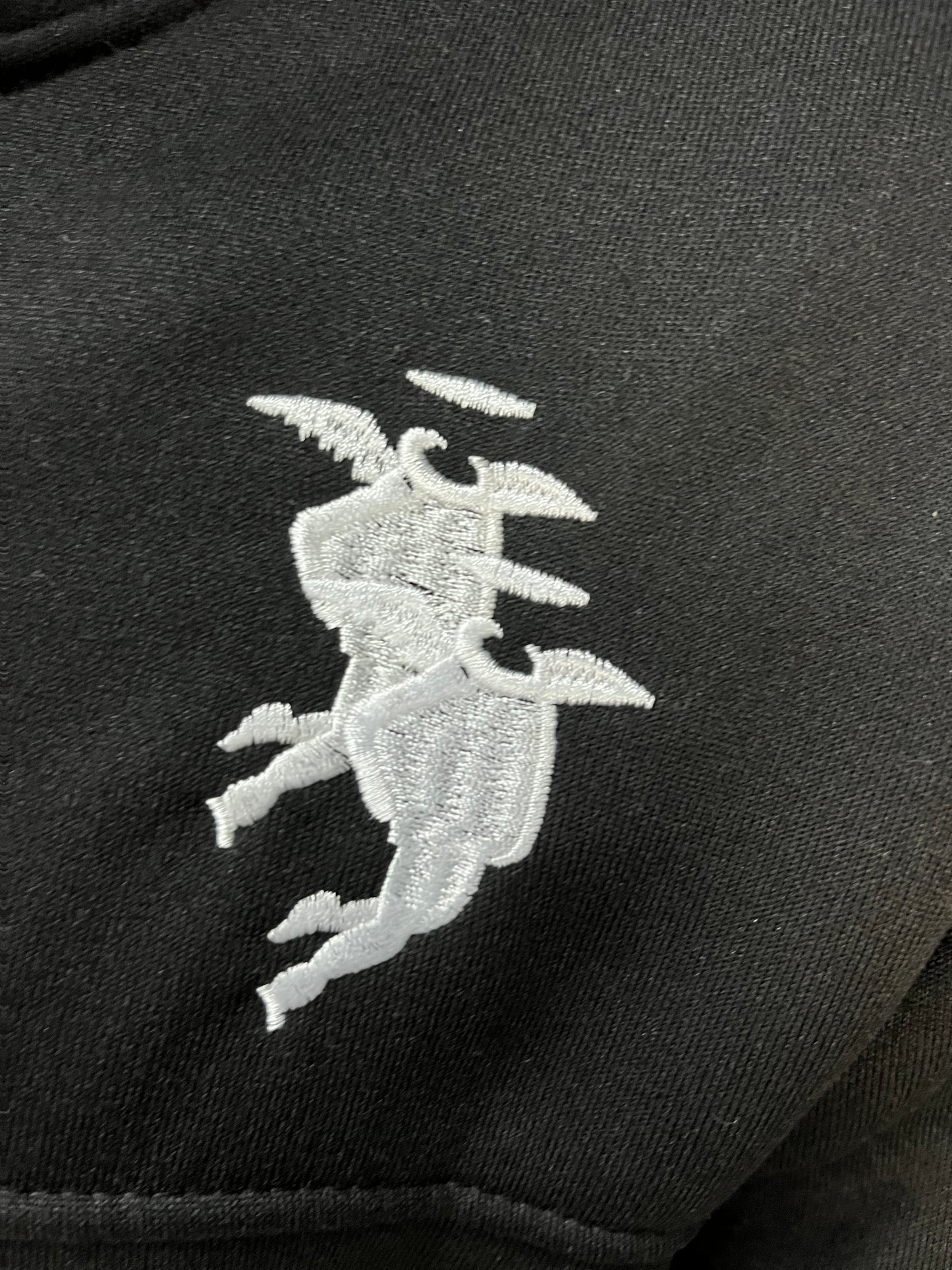 Black Full-Zip Streetwear Hoodie with Mask Hood