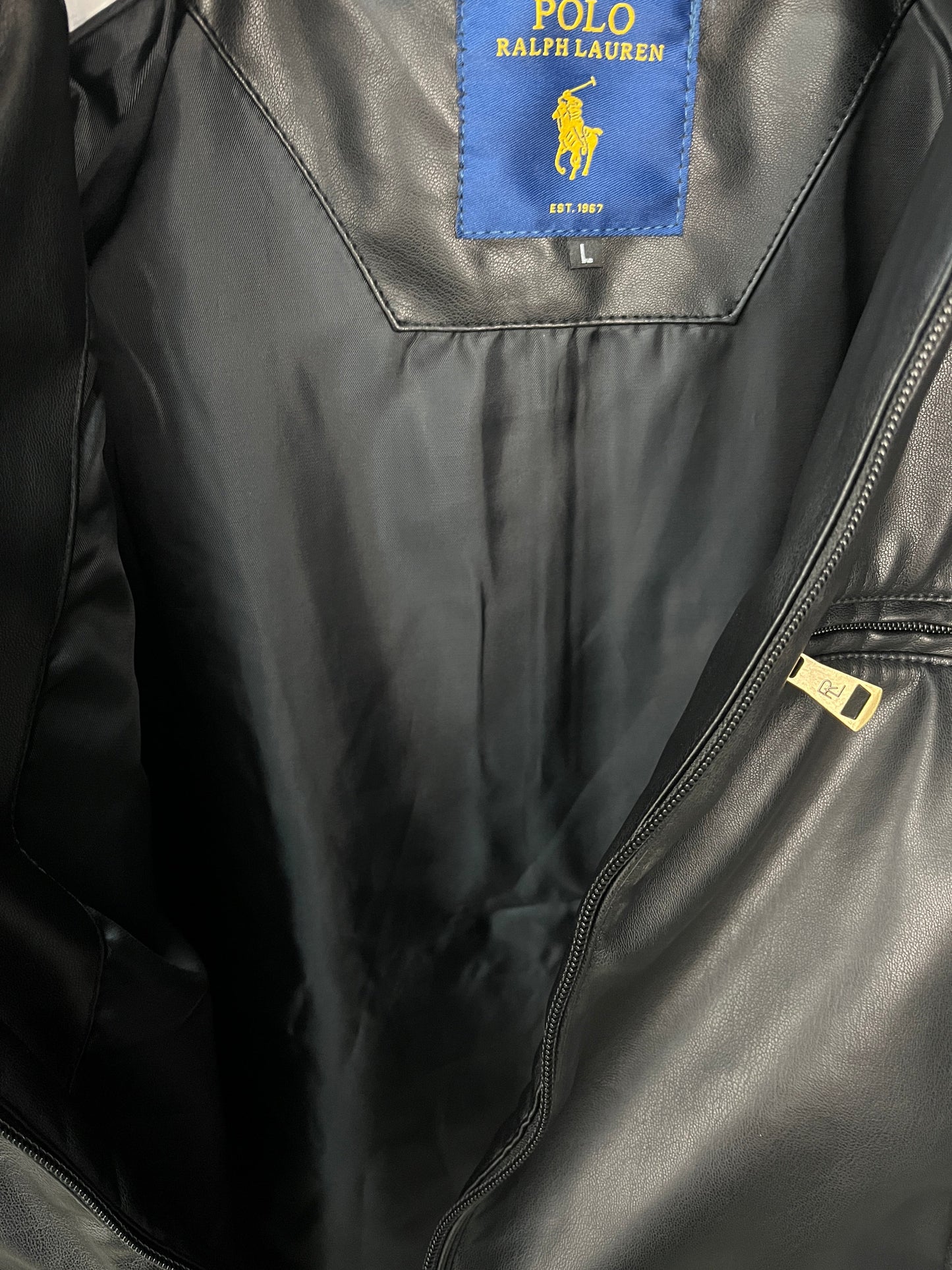 Ralph Lauren Chest Pocket PU Leather Jacket