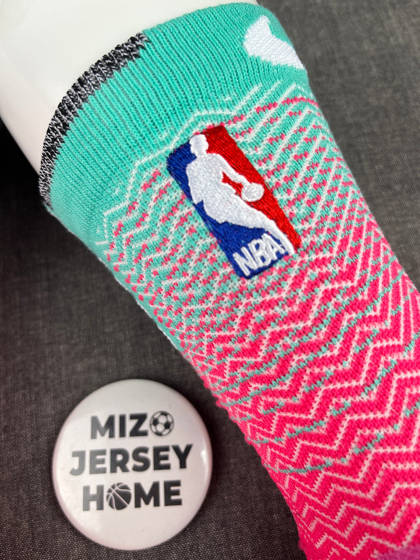 NBA Nike Pink & Green Crew Socks