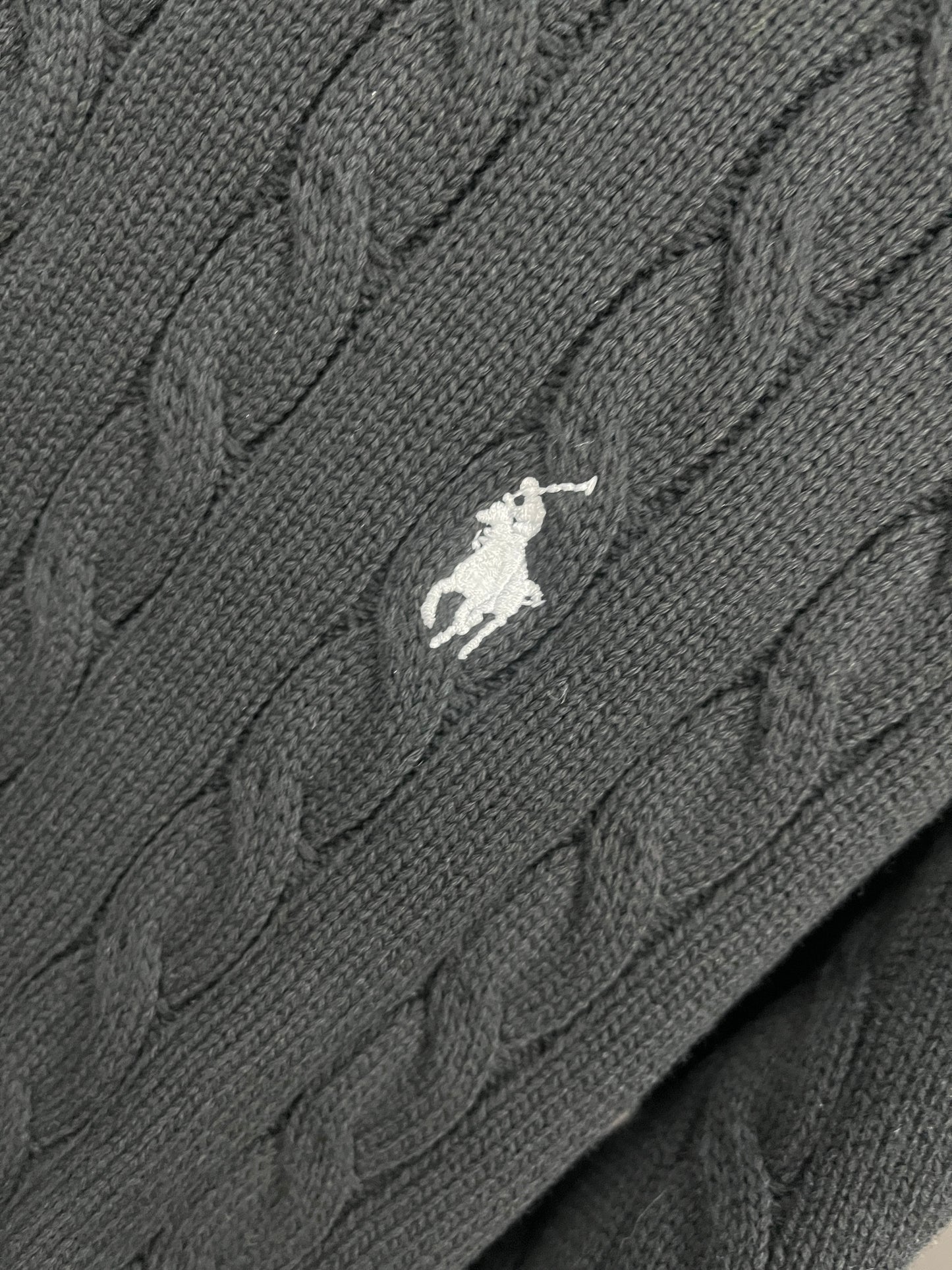 Ralph Lauren Black Patterned Half Zip-up Sweater