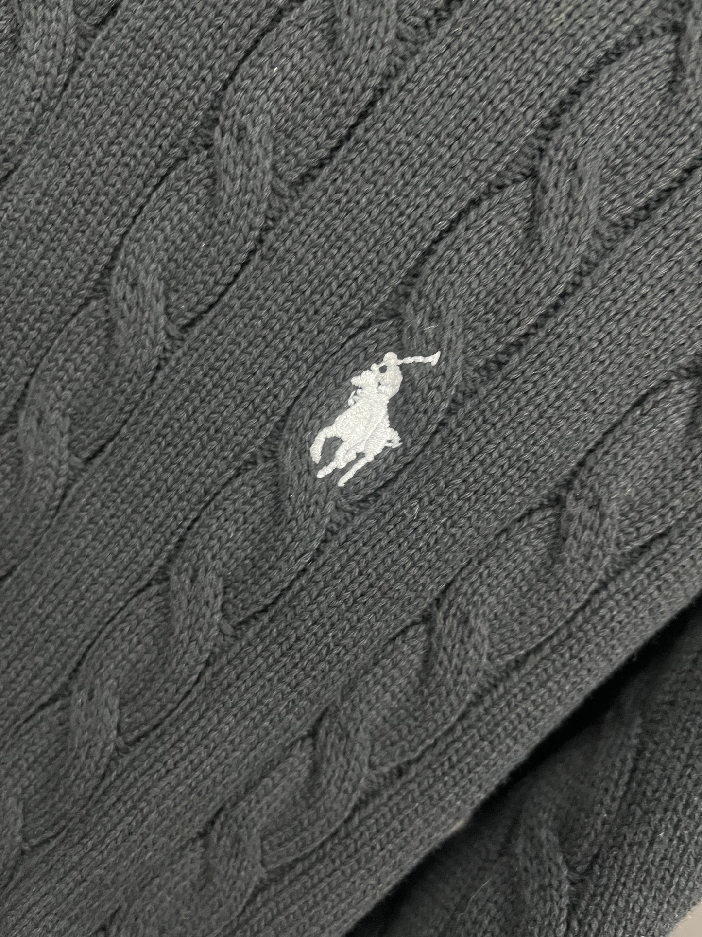 Ralph Lauren Black Patterned Half Zip-up Sweater