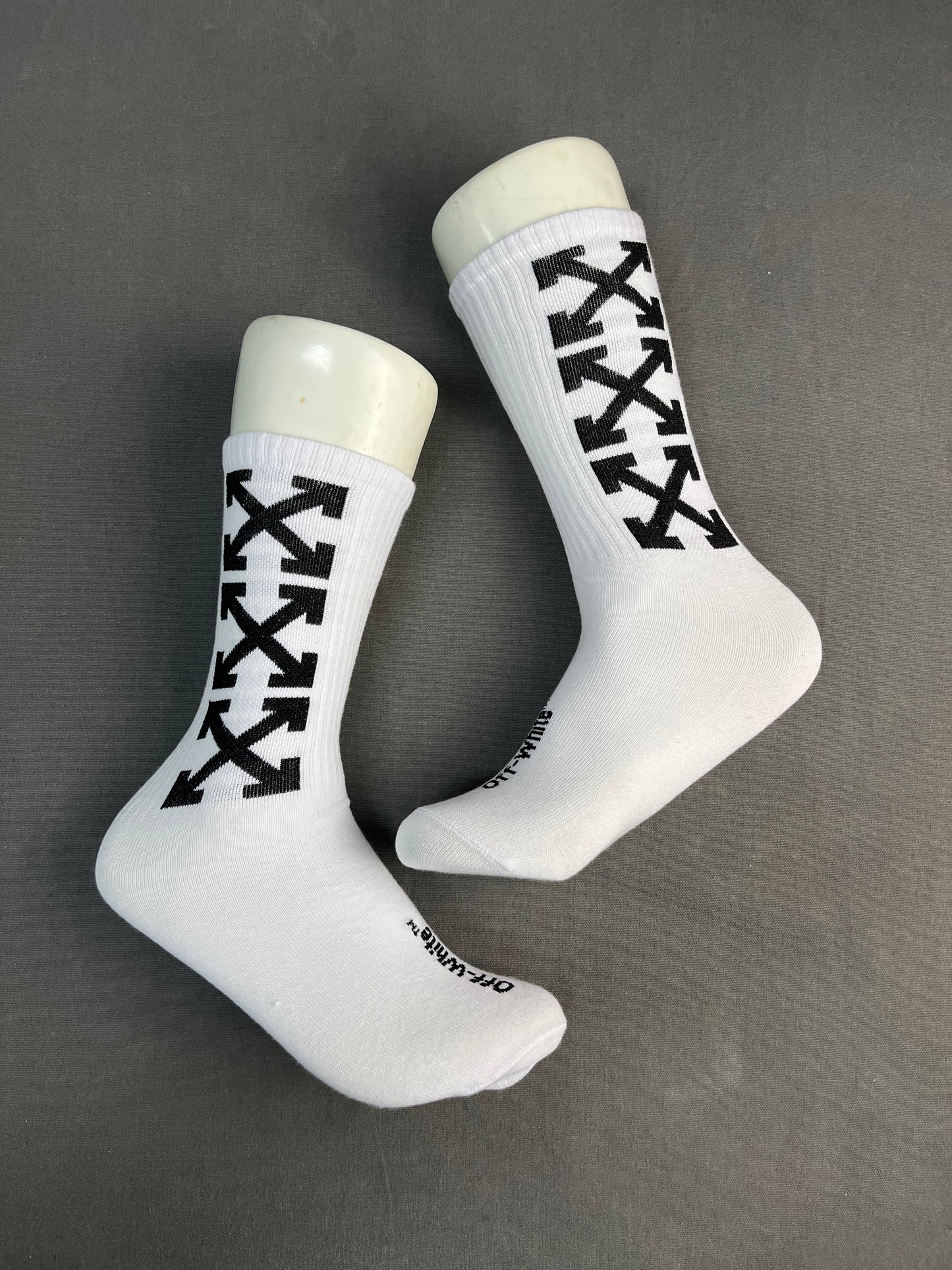 OFF-WHITE Fire Tape White Crew Socks