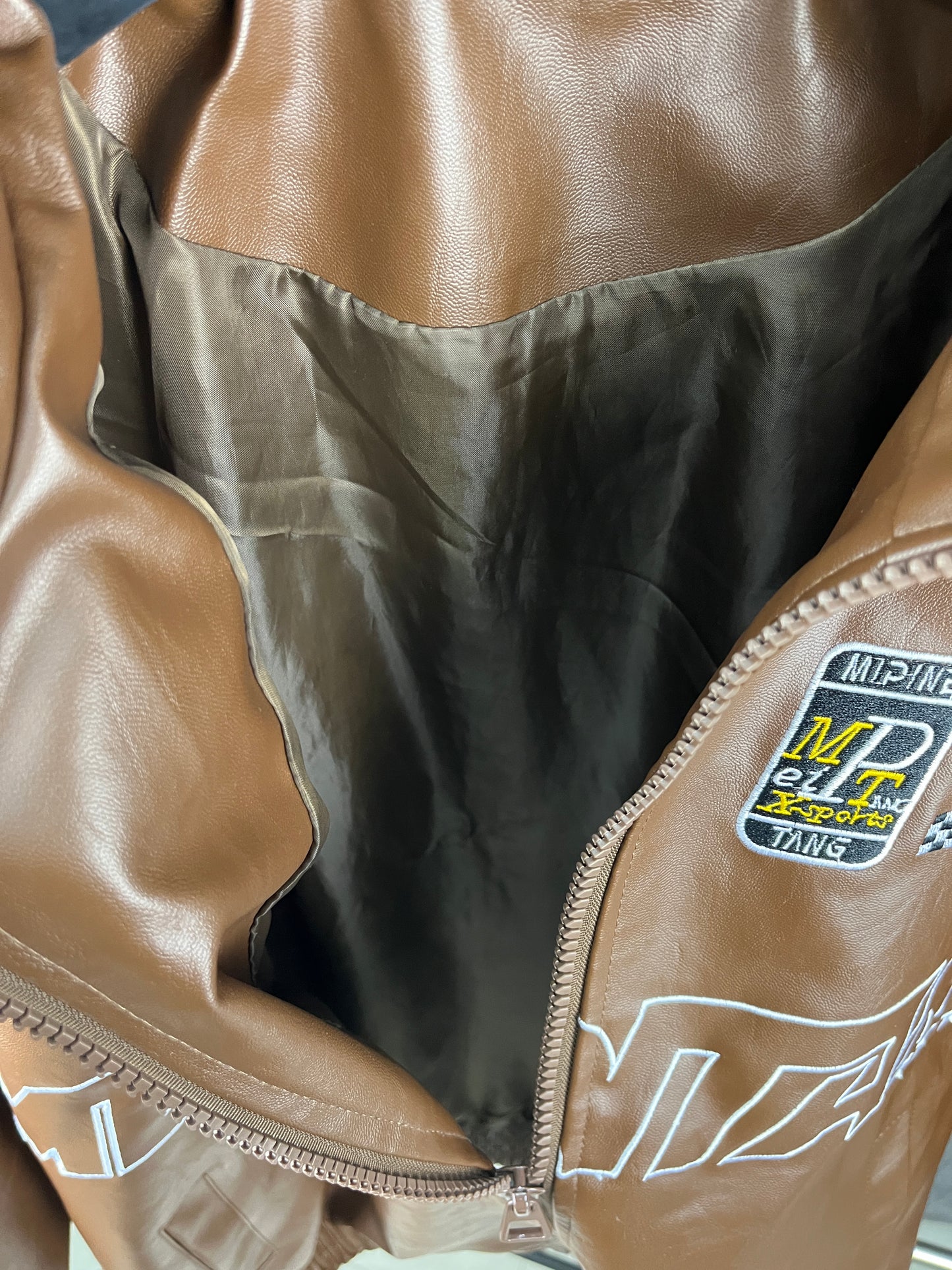 Riding Leather Jacket Brown
