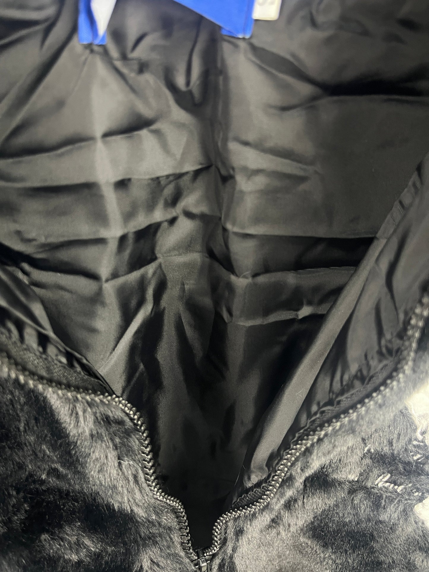 Cross Fleece Camo Black Faux Fur Jacket