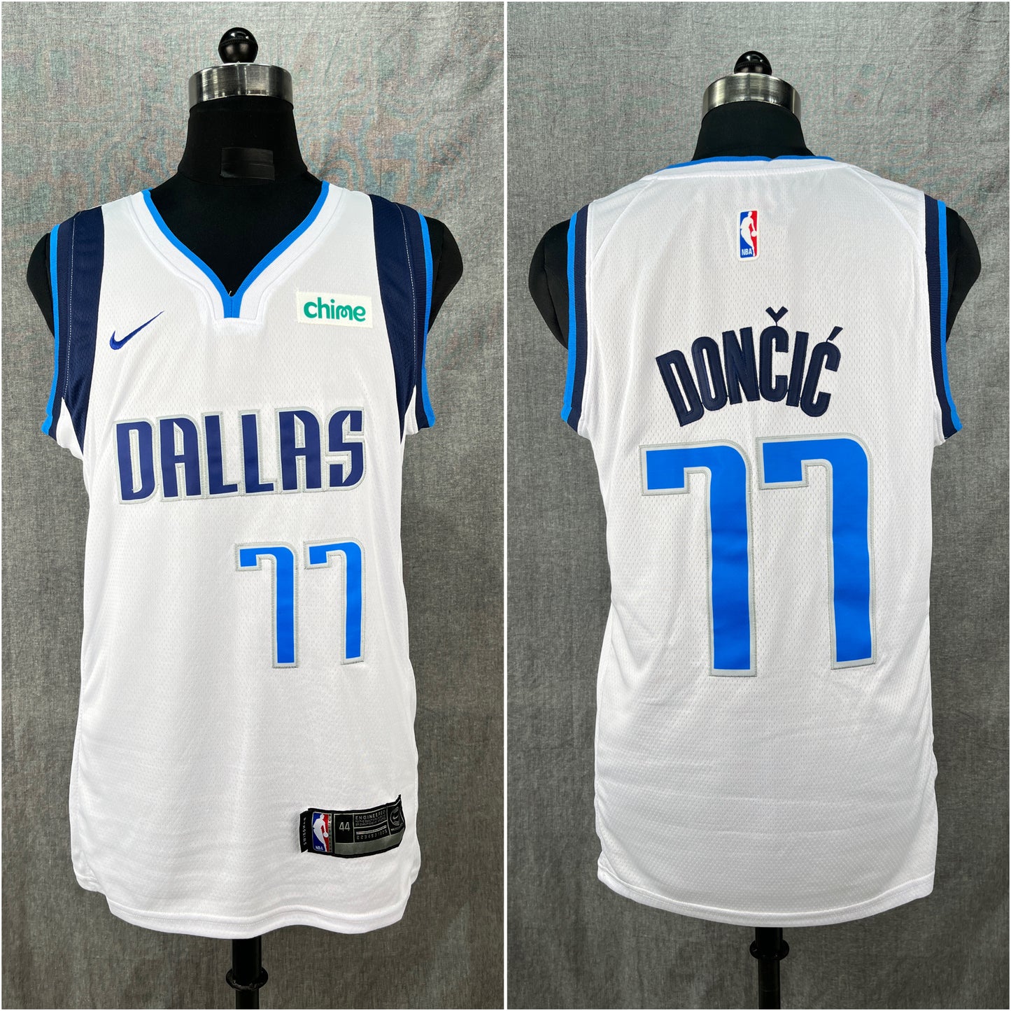 DONCIC 77 White & Blue Dallas Mavericks NBA Jersey