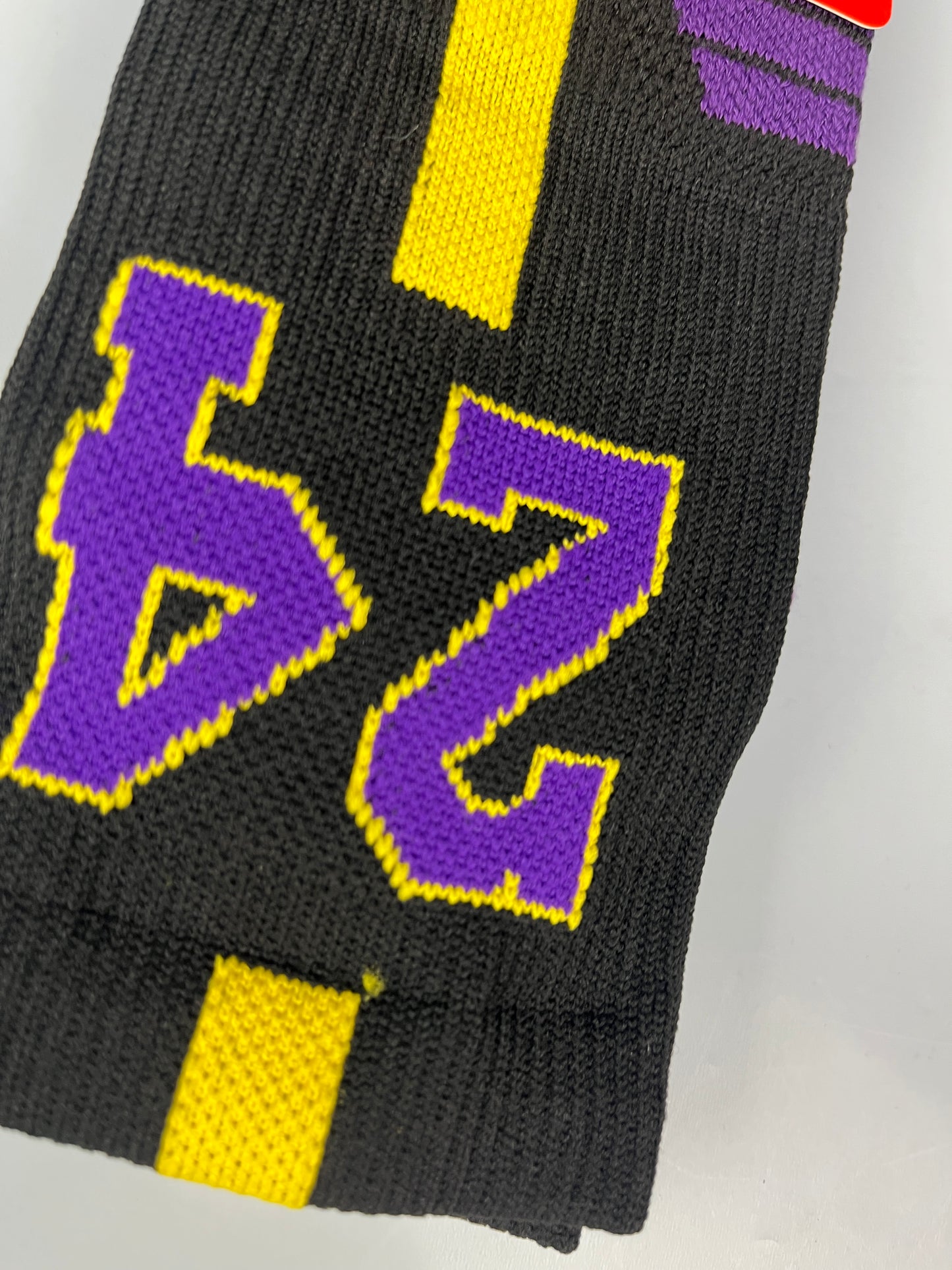 KOBE BRYANT 24 BLACK & PURPLE BASKETBALL CREW SOCKS