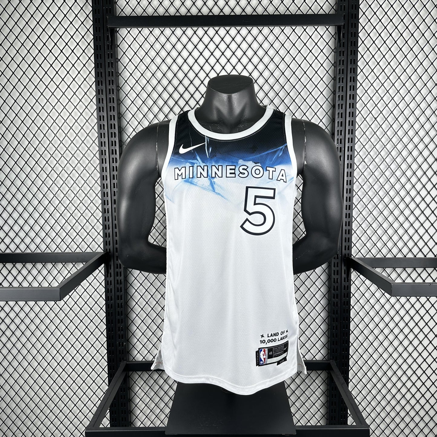 EDWARDS 5 White Minnesota Timberwolves Heat Pressed Edition NBA Jersey