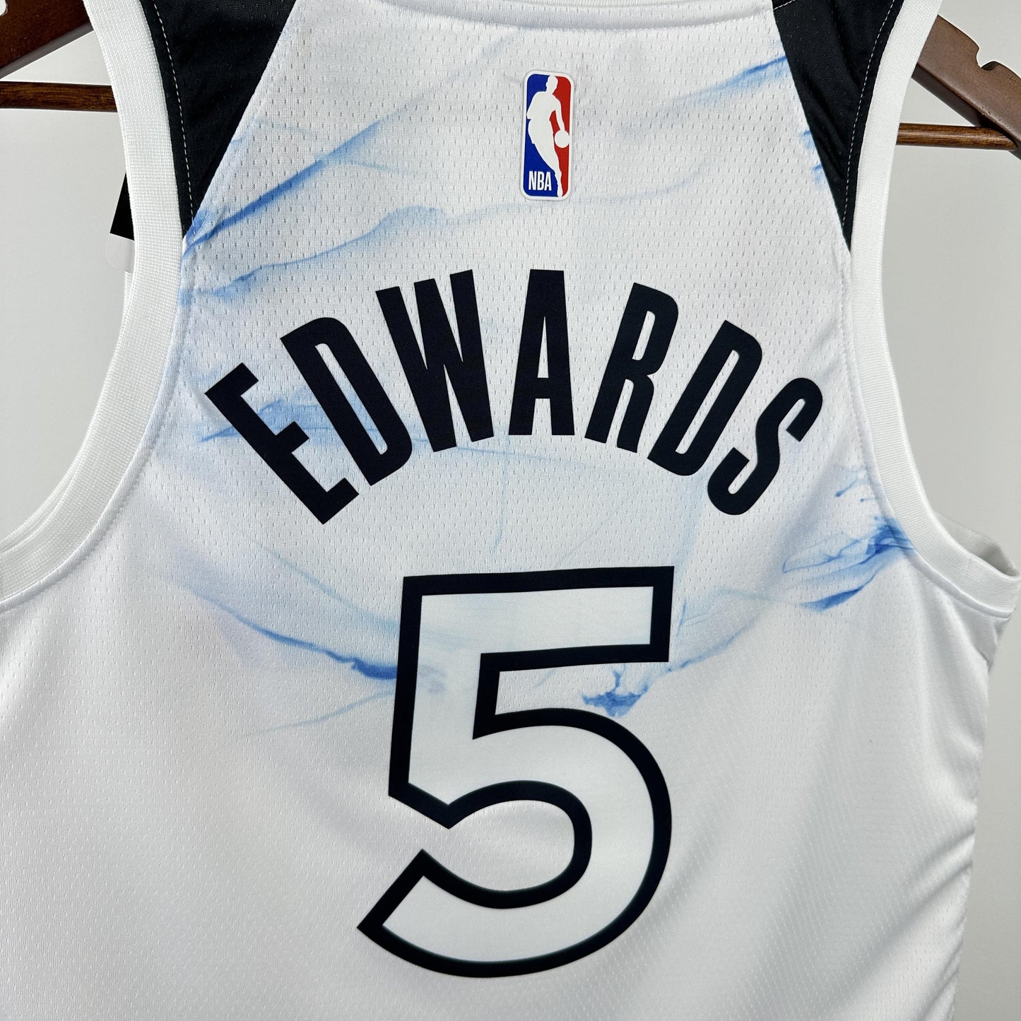 EDWARDS 5 White Minnesota Timberwolves Heat Pressed Edition NBA Jersey