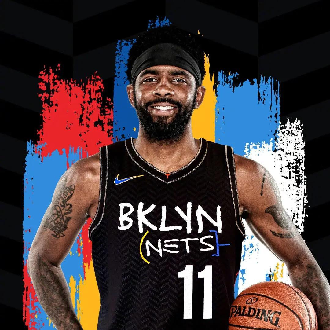 KYRIE IRVING 11 Black Brooklyn Nets Heat Pressed Edition NBA Jersey