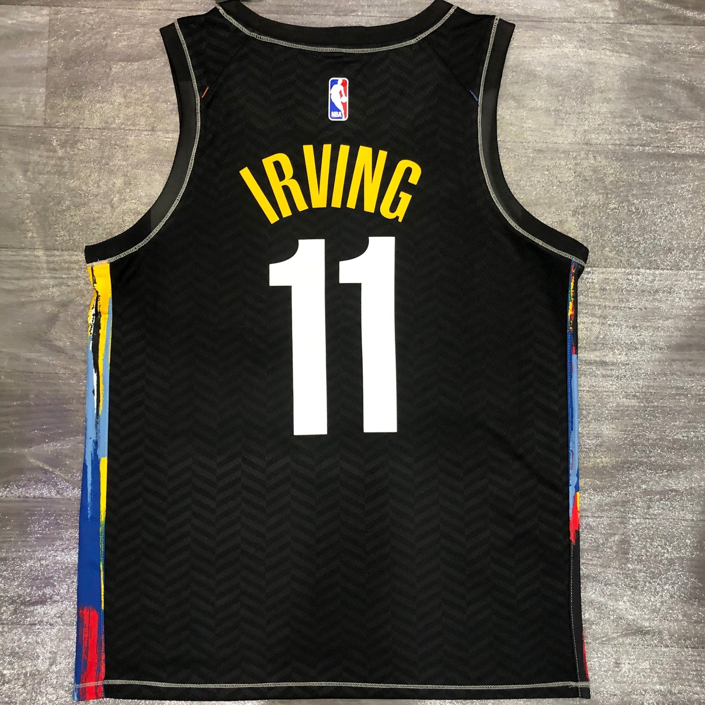 KYRIE IRVING 11 Black Brooklyn Nets Heat Pressed Edition NBA Jersey