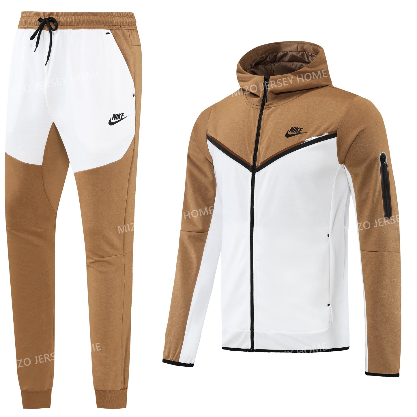 Nike Tech Fleece White & Brown