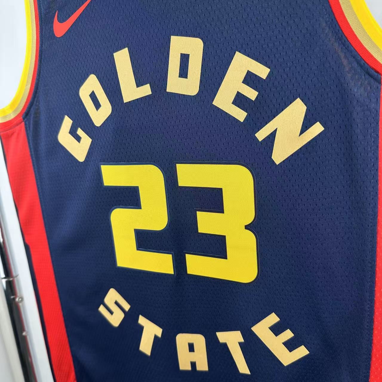GREEN 23 Dark Blue Golden State Warriors Heat Pressed Edition NBA Jersey