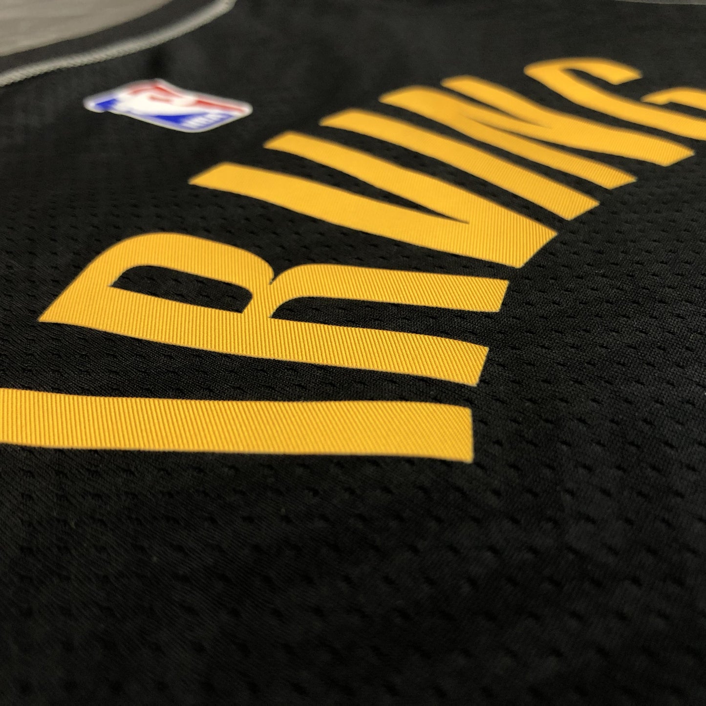 KYRIE IRVING 11 Black Brooklyn Nets Heat Pressed Edition NBA Jersey