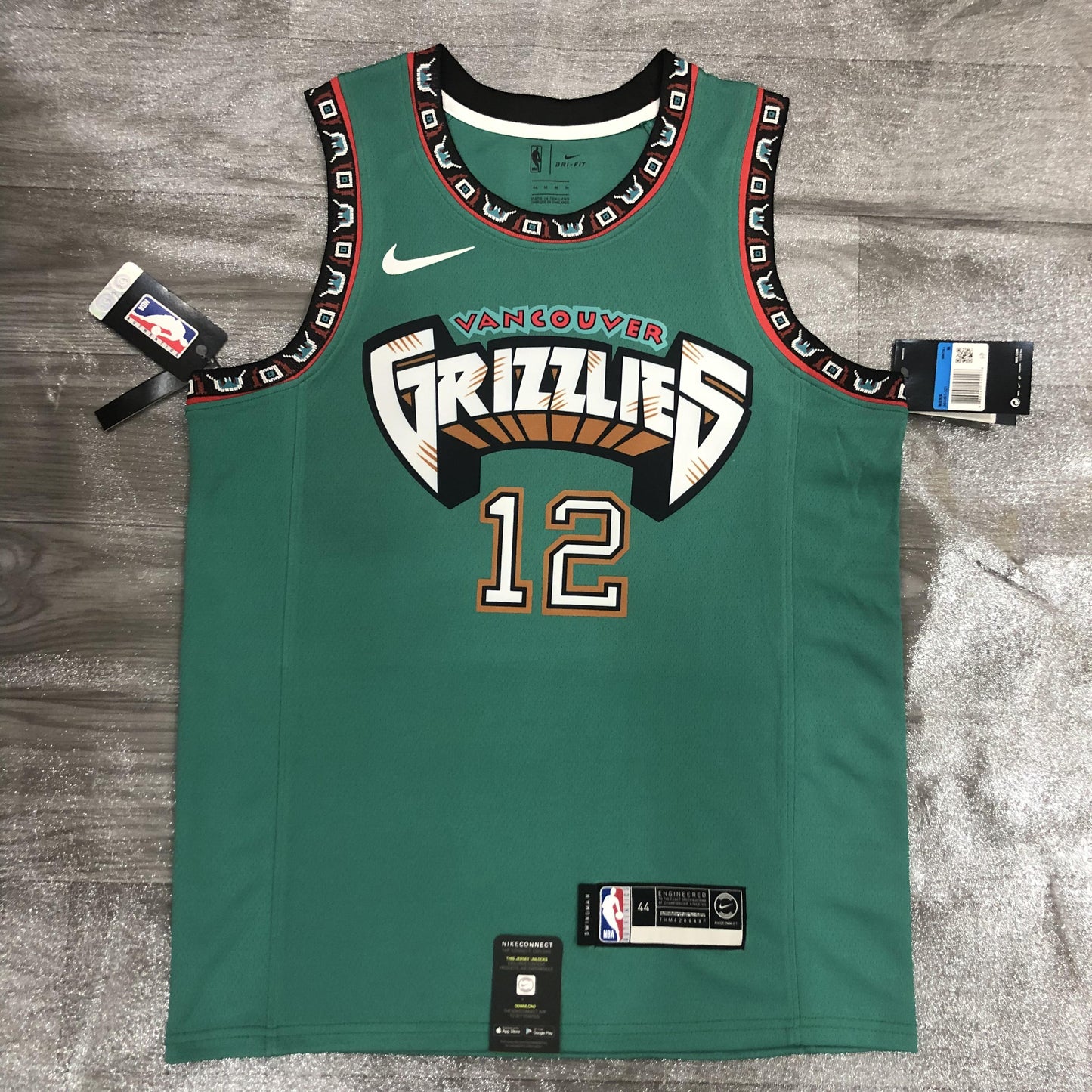 MORANT 12 Green Memphis Grizzlies Heat Pressed Edition NBA Jersey
