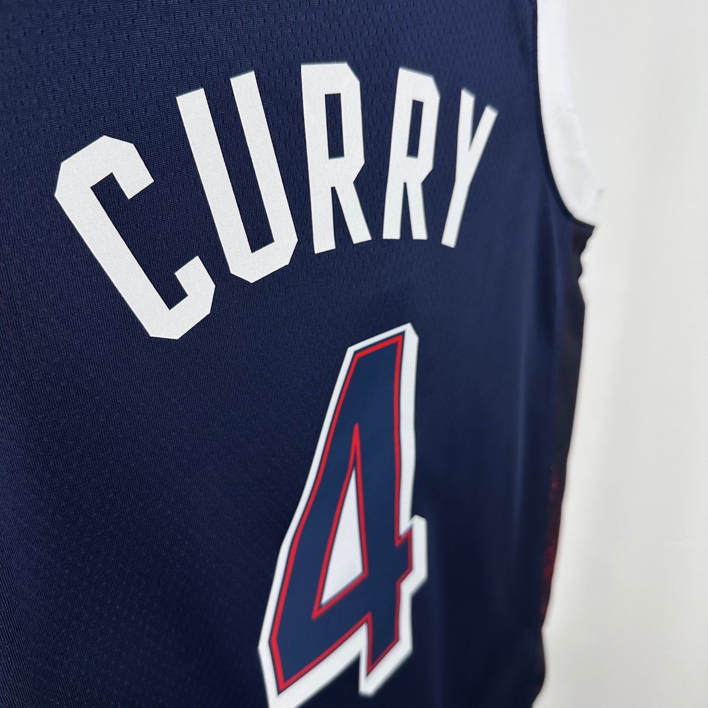 CURRY 4 Dark Blue USA Heat Pressed Edition Basketball Jersey