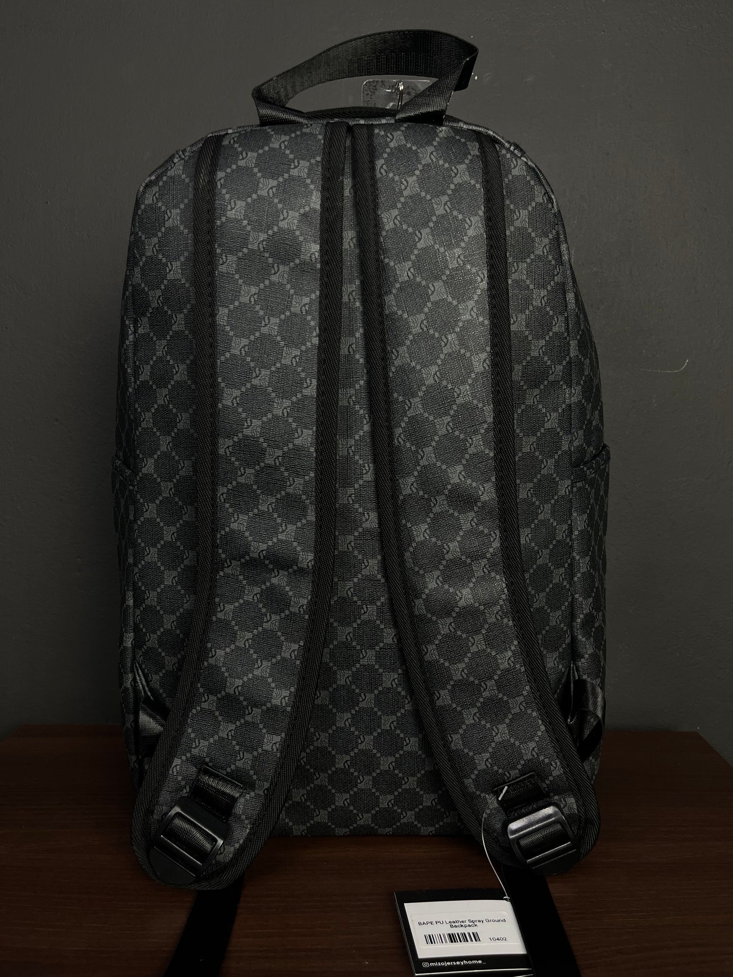 BAPE PU Leather Spray Ground Backpack