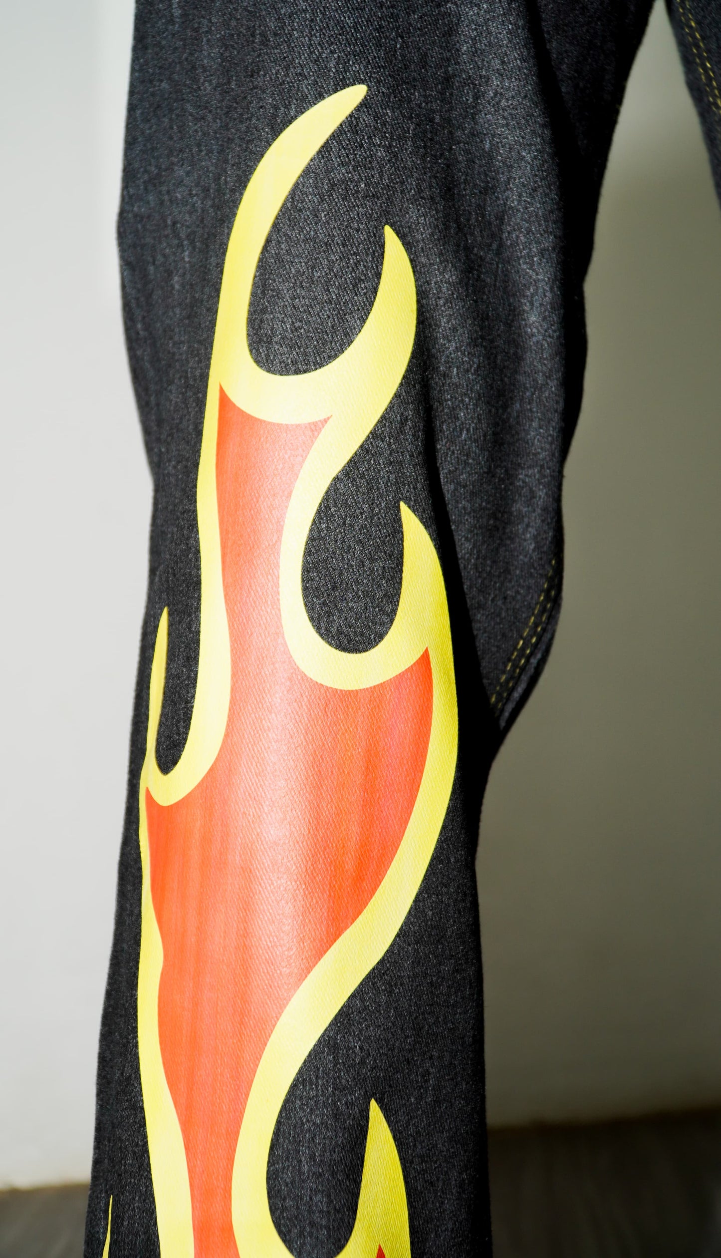 Flame Print Men's Baggy Jeans