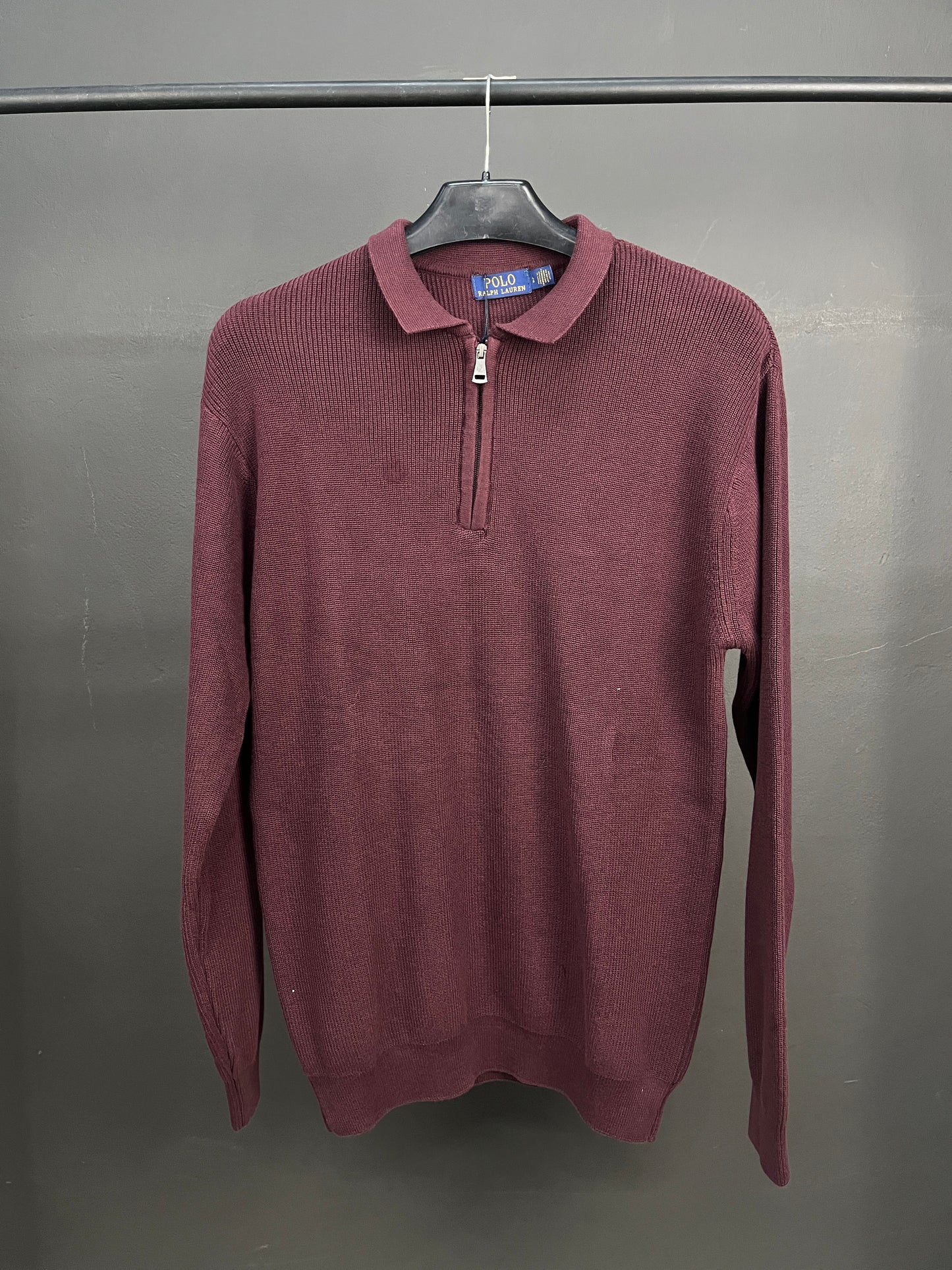 Ralph Lauren Burgundy Half Zip-up Sweater