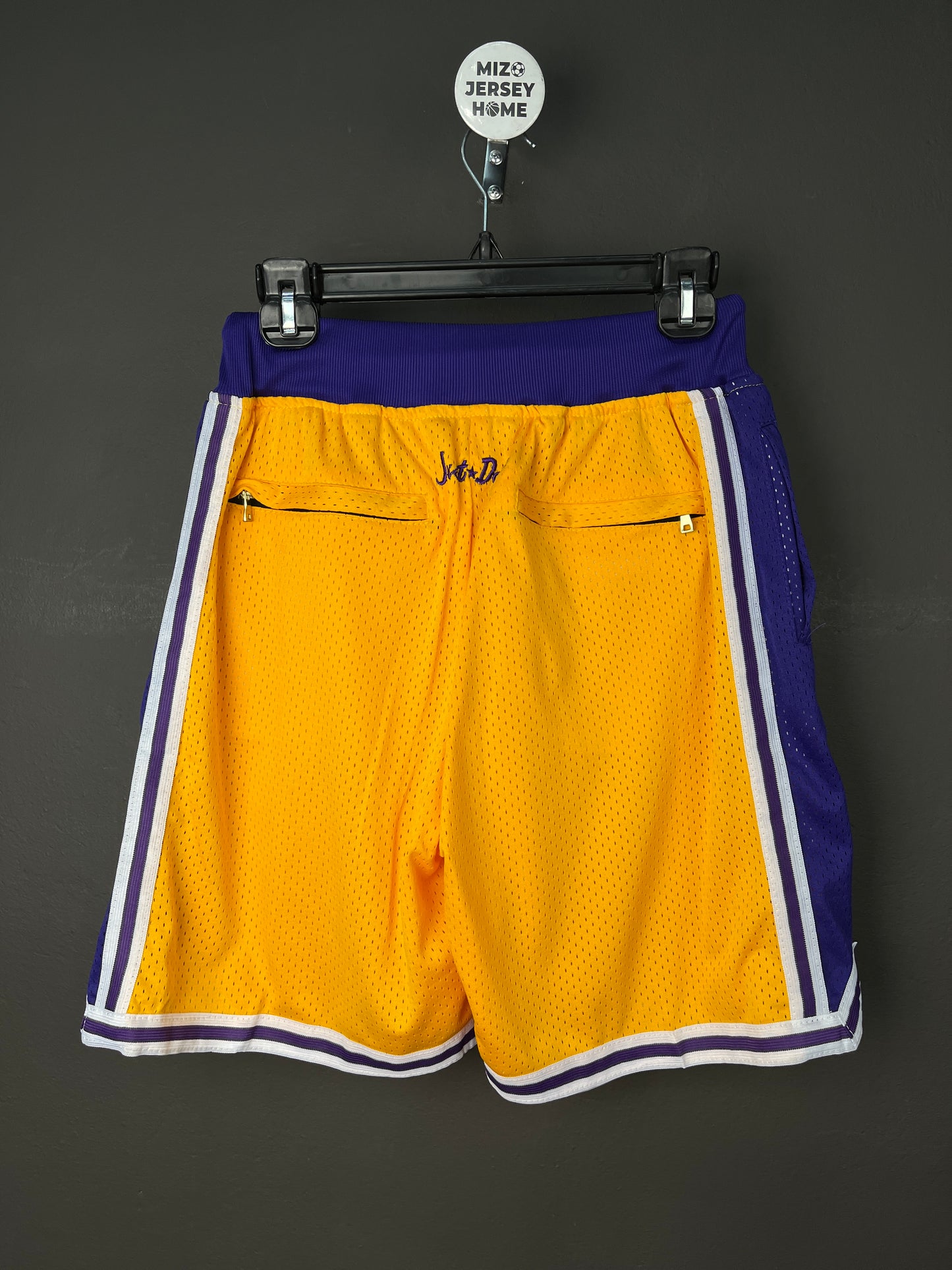 Lakers Yellow Shorts Full Embroidery