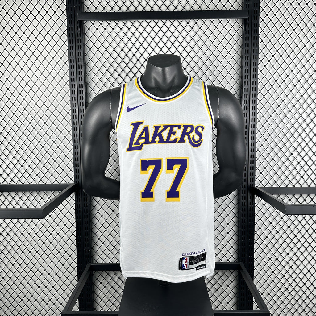 Doncic 77 Lakers White Heat Pressed Edition