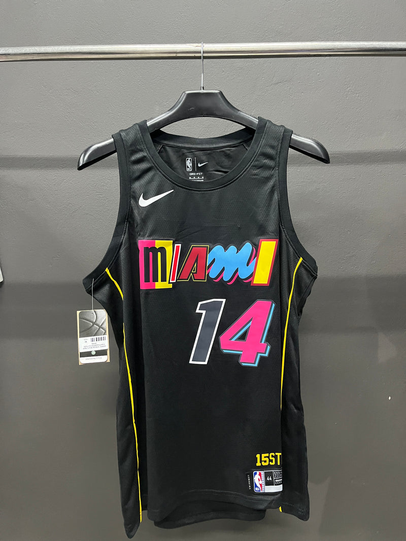 HERRO 14 Black Miami Heat Heat Pressed Edition NBA Jersey
